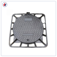 Fer ductile pour eaux usées EN124 D400 avec charnière à joint en caoutchouc, système de verrouillage couvercles de trou d'homme électriques antivol