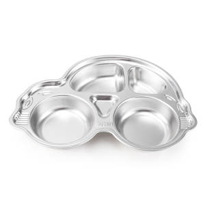 Bandeja de Comida Dividida de Acero Inoxidable LECOS, Plato de Comedor con Forma de Coche para Cafetería Escolar y Uso Diario - Product Image 3