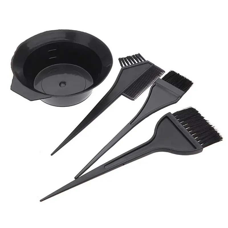 Wholesale Hair Salon Kit Hair Coloring Application Customized Black Plastic Dye Hair Tint Brush And Bowl