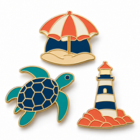 Pin Enamel Kustom Bertema Laut, Paus, Penyu, Kepiting, Mercusuar, Perahu Layar, Grosir, Custom Logo, OEM, ODM, Produsen