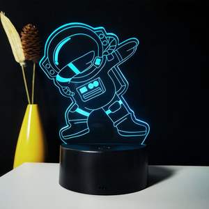 Prezzo all'ingrosso moderno 3D LED luce notturna ABS Base multicolore astronauta arte per adolescenti - Product Image 2