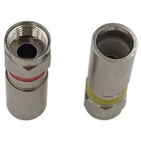 Adaptador de Conector Cuádruple RG6 con Blindaje de Compresión Tipo F para Cable Coaxial de TV Satelital LNB