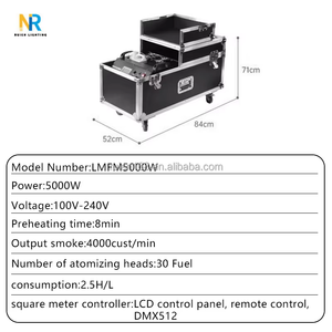 Gran potencia 5000W Triple-tubo <span class=keywords><strong>DMX</strong></span> Control manual remoto Máquina de humo de niebla de agua baja para concierto de espectáculo de escenario - Product Image 6