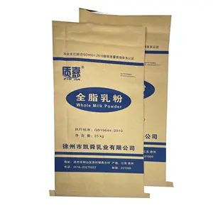 Factory Price Big Gusseted Resealable Pouch Skimmed Infant Formula Ice Cream Milk Powder 25kg Bags Kraft Paper Agriculture