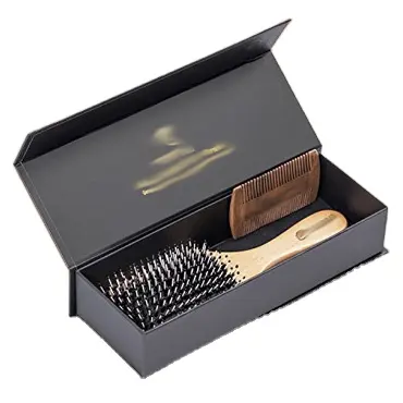 custom matte black magnetic packaging makeup brush boxes hair brush package box brush box