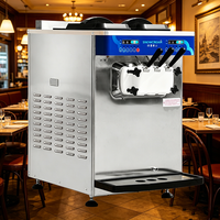Machine à glaces molles de comptoir homologuée CE, 3 buses, pasteurisation pour boulangerie