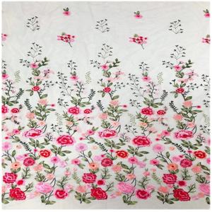 Dentelle florale colorée élégante, magnifique tissu brodé, dentelle florale, textile de créateur, mode dentelle - Product Image 2