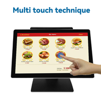 Terminal de caisse tactile capacitif à double écran de 18,5 pouces pour restaurant, système POS Windows 10 Linux pour supermarché