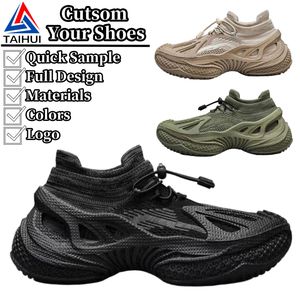 Zapatos de hombre 2025, zapatillas informales de moda sin cordones, nuevo estilo, malla transpirable, zapatos de punto, zapatos ligeros de verano personalizables - Product Image 1