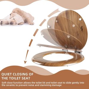 Siège de toilette rond en bois moulé avec charnières à fermeture silencieuse et à dégagement rapide, facile à installer et à nettoyer par <span class=keywords><strong>Angol</strong></span> Shiold - Product Image 2