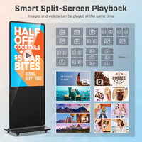 Perangkat Lunak Sistem ganda 500nit 43/55/65 inci Digital papan reklame Totem berdiri Lantai layar sentuh pengiriman cepat AS mal belanja lokal