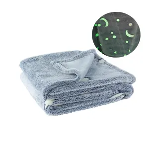 Blankets Manufacturer Luminous Fluorescent Flannel Glow In The Dark Blanket For Gift