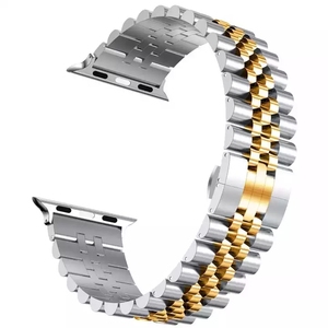 Correa de reloj 5 cuentas 304 correa de reloj de Metal de acero inoxidable para <span class=keywords><strong>Apple</strong></span> <span class=keywords><strong>Watch</strong></span> Band Series 7 6/<span class=keywords><strong>SE</strong></span>/5/4 44mm 42mm Metal - Product Image 1
