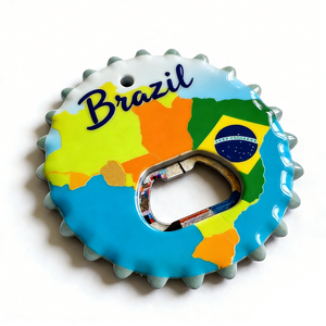 Collezione Souvenir California Brasile Camerun Bolivia Canberra Tour del <span class=keywords><strong>Mondo</strong></span> Apribottiglie in Ceramica Magnete da Frigo - Product Image 6