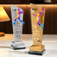 Trophée de sport personnalisé en acrylique cristal, gravé au laser, durable, modèle créatif pour compétitions sportives (basketball, football)