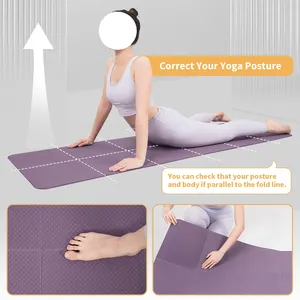 HuaYi Folding TPE Yoga Mat Fábrica Personalização Cor E Logotipo Alta resistência e durabilidade antiderrapante à prova de água