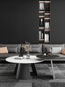 Actory-Juego <span class=keywords><strong>de</strong></span> mesa <span class=keywords><strong>de</strong></span> centro con tapa <span class=keywords><strong>de</strong></span> cerámica <span class=keywords><strong>de</strong></span> mármol, pata <span class=keywords><strong>de</strong></span> mesa <span class=keywords><strong>de</strong></span> metal con revestimiento negro, precio más barato - Product Image 5