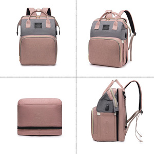Mommy <b>Bag</b> Lightweight Portable Folding Crib <b>Bed</b> Large-capacity Travel Maternity <b>Bags</b> Baby Backpack Female Mommy Outting <b>Bag</b> - Product Image 2