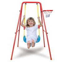 Siège suspendu multifonctionnel 2-en-1 pour enfants, intérieur/extérieur, avec panier de basket et jeu sportif