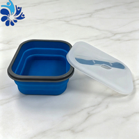 Boîte de rangement pliable pour aliments en silicone sans BPA, réutilisable et étanche, boîte à lunch bento