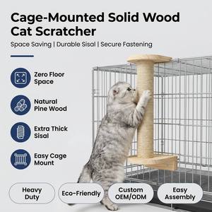 Accessoire de cage professionnel : Griffoir <span class=keywords><strong>en</strong></span> <span class=keywords><strong>bois</strong></span> robuste pour <span class=keywords><strong>chat</strong></span> <span class=keywords><strong>avec</strong></span> poteau à griffer <span class=keywords><strong>en</strong></span> sisal à fixation par boulons pour chats de petite et moyenne taille - Product Image 1