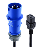 Câble d'alimentation d'extension IEC60309, fiche industrielle IP44 vers C19, 16A 250V 3*2.5mm, câble d'alimentation pour recharge de véhicules électriques