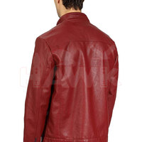 Veste en cuir pour hommes en peau de mouton naturelle de qualité supérieure, tannée végétale, chaude pour l'hiver.