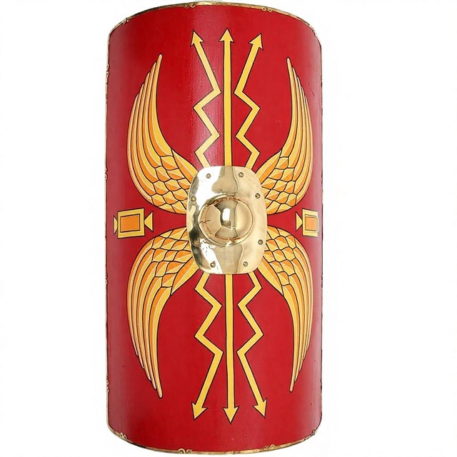 Medieval Roman Shield - Roman Legionnaire's Battle Shield Ancient Time Used in War Orange Color