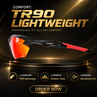 Lunettes de soleil de sport TR90 pour pickleball, étanches, légères, anti-buée, pour la course à pied et le cyclisme en extérieur