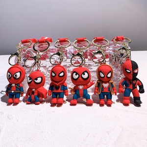 Nouveau jouet Super héros <span class=keywords><strong>Avengers</strong></span> Spider-Man, porte-clés en forme d'anneau, porte-clés en caoutchouc 3D de dessin animé Spider-Man - Product Image 1