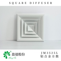 Diffuseurs carrés en alliage d'aluminium JM3525L à haut débit d'air et anti-déformation pour systèmes de climatisation centralisée commerciaux