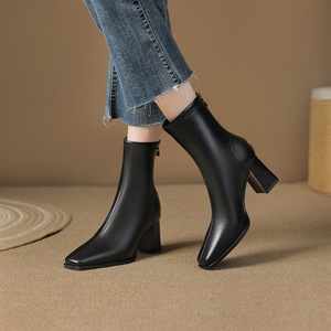 Botines de Plataforma para Mujer, Invierno, Hechos a Medida, de Alta Calidad, Cómodos, de Cuero PU, Impermeables, con Cremallera Lateral y Tacón de Aguja - Product Image 4