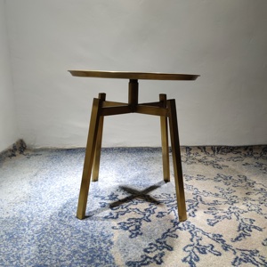 طاولة صغيرة مستديرة حديثة أثاث منزلي لغرفة المعيشة طاولة قهوة معدنية ذهبية - Product Image 6