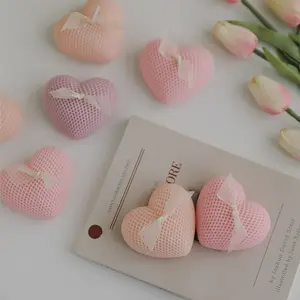 Herzförmige Valentinstagsgeschenk Hochzeitsdekoration bunte Herzkerzen für Liebe Sojawachs-Duftkerzen
