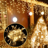 Guirlande lumineuse LED YN Starlight pour fenêtre, rideau de lumières décoratif de Noël intérieur/extérieur, rideau de glaçons IP44, 150 LED, 3M*1M, blanc chaud, AC