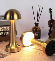 Lámpara de Mesa de Bar Retro de Lujo con Interruptor Táctil de Tres Temperaturas de Color, Lámpara LED de Noche para Decoración de Dormitorio, Lámparas de Escritorio y Café