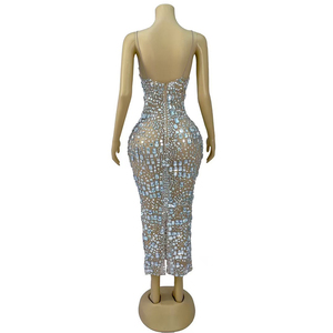 Novance Y4785 خدمات تصميم الملابس نرى من خلال مخصص صنع فستان حفلة موسيقية مطرز بالخرز الكريستال الجملة الملابس النسائية البوتيك - Product Image 6