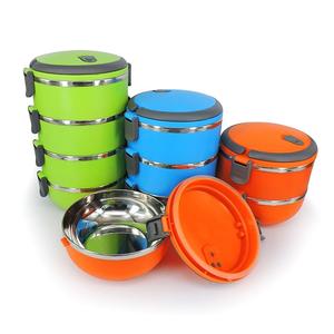 Ama-zonホットセールポータブルラウンド多層ランチボックスハンドル付きカスタムキャリア弁当ランチボックス保温食品保存容器 - Product Image 2