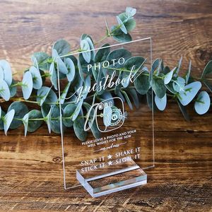 <span class=keywords><strong>Fuente</strong></span> moderna de 5x7 pulgadas, soporte de letrero de boda de acrílico transparente, estante de exhibición con aspecto de cristal para evento de fiesta de recepción - Product Image 6