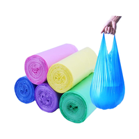 100 Sacs Poubelles Recyclables en PE de 4 Gallons, Imprimés à la Main, Petits, Colorés, à Soufflet de Fond, pour Maison, Bureau, Salle de Bain