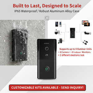 Interphone vidéo IP Hiwink 2K pour 4 appartements avec moniteur intérieur – Interphone vidéo pour maison 4 postes - Product Image 2