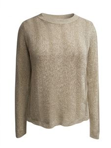 Suéter de punto acanalado para mujer, cuello redondo, manga larga, tipo jersey para uso diario - Product Image 2