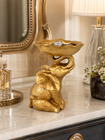 Bol décoratif éléphant en résine sculptée, figurine animale, porte-bijoux, porte-clés, plat à bonbons, centre de table pour table basse