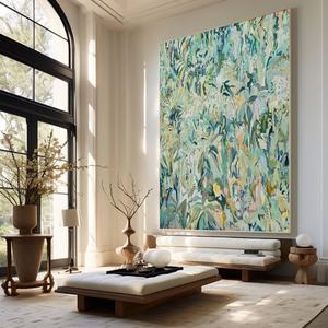 Grande peinture murale abstraite verticale colorée moderne sur toile, art mural 3D pour la décoration moderne de la maison et des galeries - Product Image 5