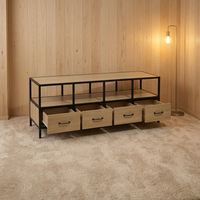 Armoire de rangement en bois moderne avec 4 tiroirs pour salon, couloir, villa et hôtel