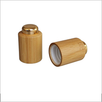Tapa de madera personalizada al por mayor de 18 mm para botella de aceite esencial, tapa de bambú para botella roll-on de perfume y aceite esencial