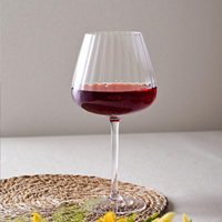 Vente en gros Verres à vin rouge bordeaux rayés sur pied faits à la main sur mesure Verres à vin en cristal pour gobelet de Bordeaux Mariage