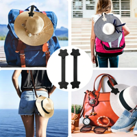 1 pièce Clip magnétique pour chapeau, crochet de rangement magnétique pour sac, accessoire essentiel pour les voyages et les vacances, noir beige, clip de suspension pour chapeau