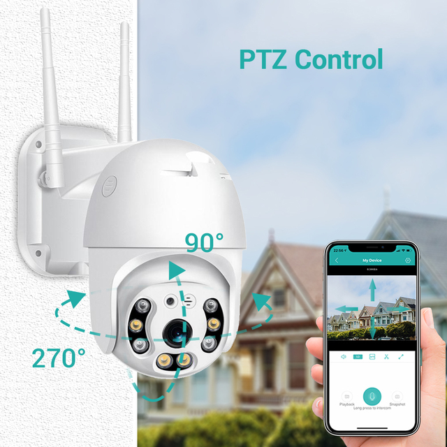 Icsee 3MP 1080P WIFI PTZ IP Camera with CMOS Sensor H.265 Two-Way Audio IP66 Waterproof for Home Outdoor Surveillance