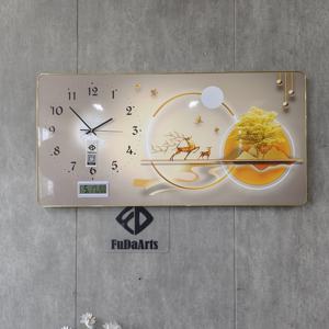 Reloj de pared de oficina para sala de estar, reloj silencioso con diseño de arte para decoración del hogar grande de fábrica de 100x50cm, envío directo DDP - Product Image 4